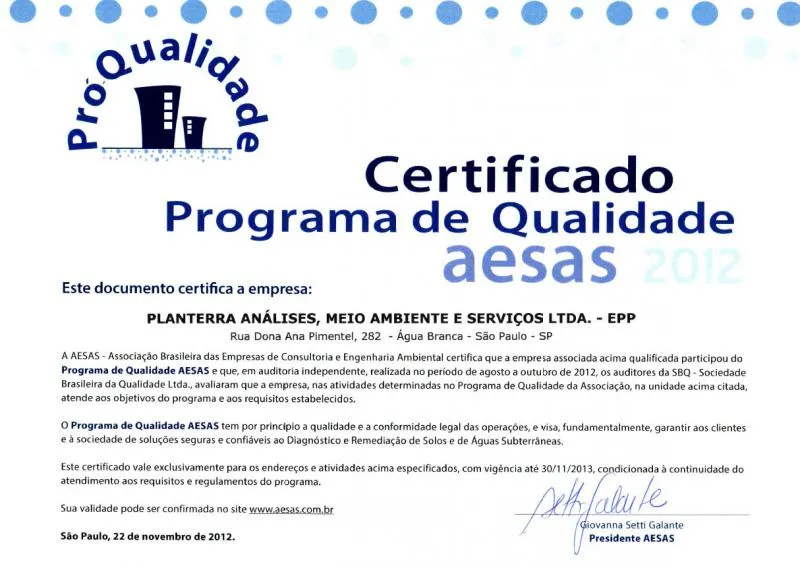 Certificado AESAS